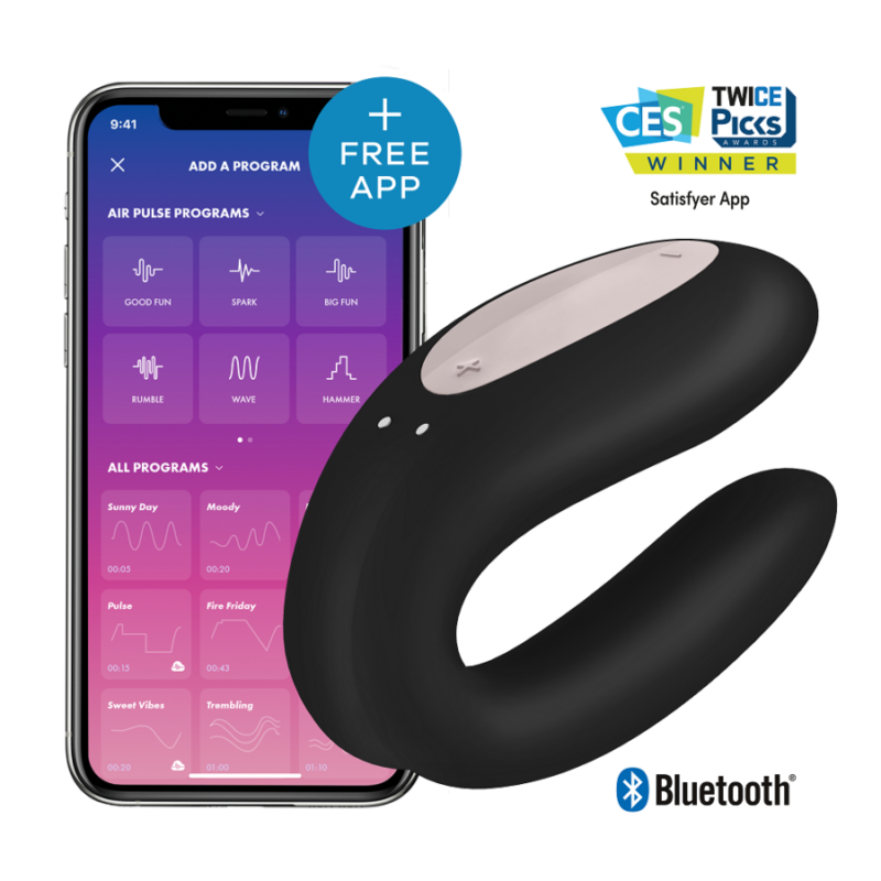 SATISFYER – DOUBLE JOY CON APP ORO NEGRO