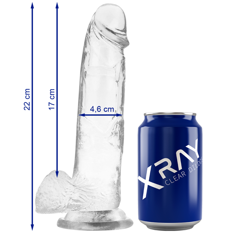 X RAY – CLEAR DILDO REALISTA TRANSPARENTE 22 CM -O- 4.6 CM