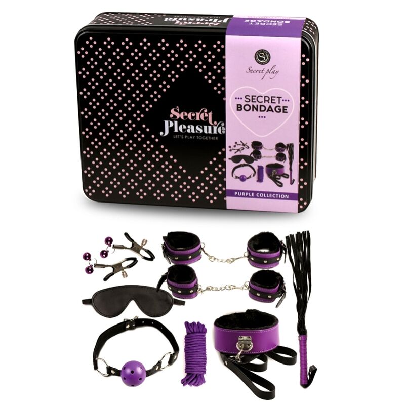 SECRETPLAY – BDSM SET 8PCS LILA / NEGRO