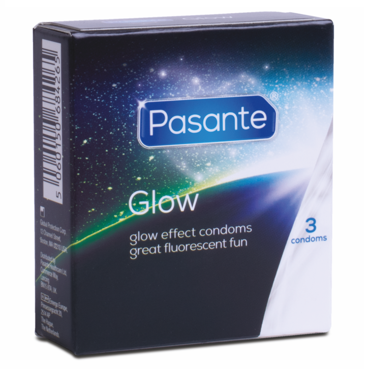 Preservativos fluorescentes PASANTE GLOW 3 Unidades