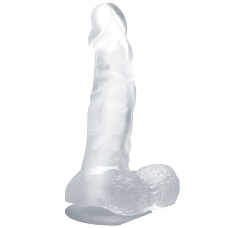 BAILE – DILDO REALISTICO CON VENTOSA Y TESTICULOS 16.7 CM TRANSPARENTE