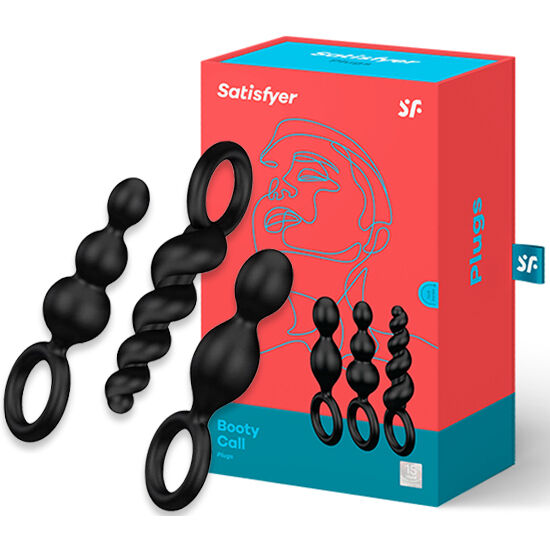 SATISFYER – ANAL PLUGS SET 3 PCS NEGRO